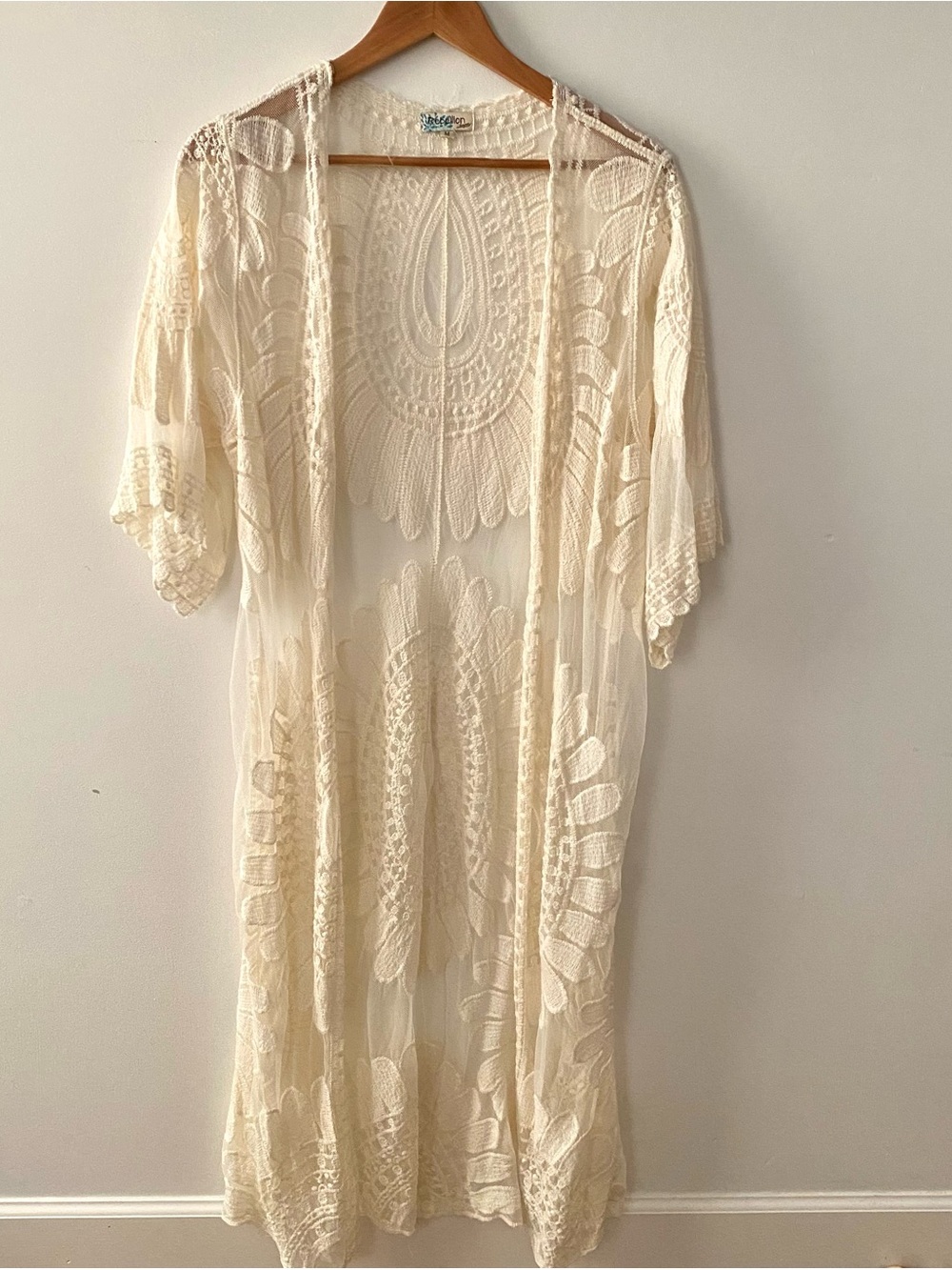 Sheer Lace Duster- Cream